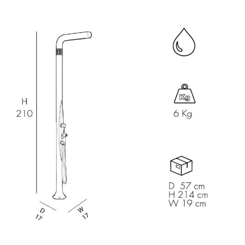 Doccia Tradizionale Miscelatore E Doccetta Mobile Arkema Design Funny Yang Antracite T245/7016