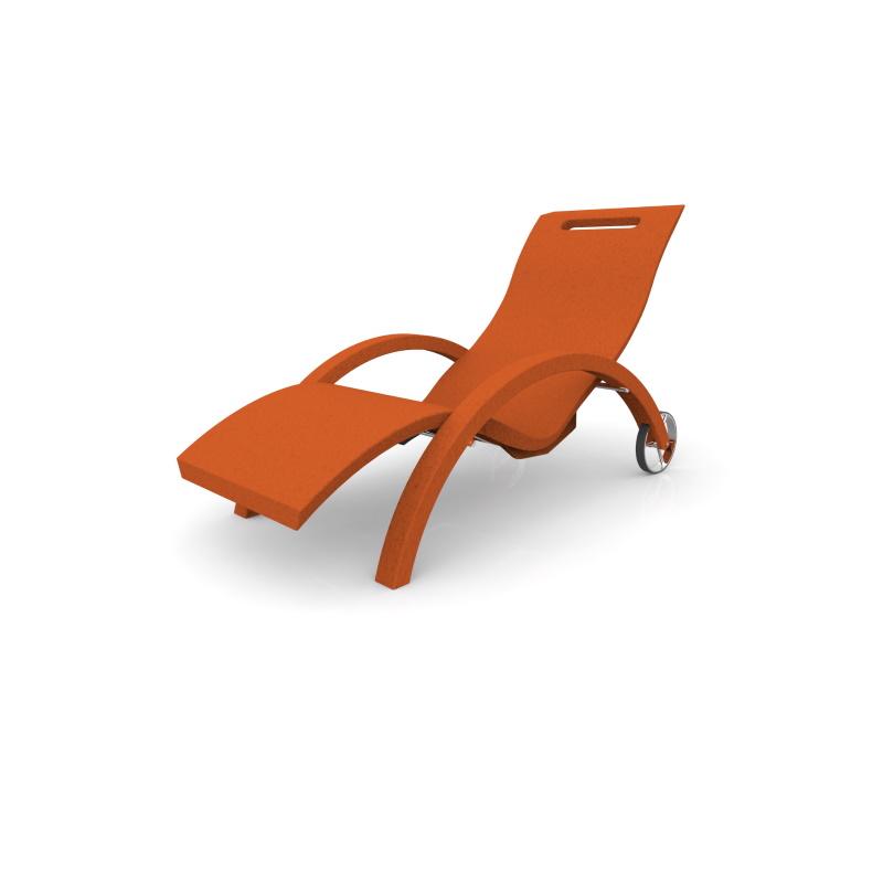 Sdraio Chaise Longe Lettino Da Esterno Prendisole In Polietilene Colore Arancione Cv-S110/2009