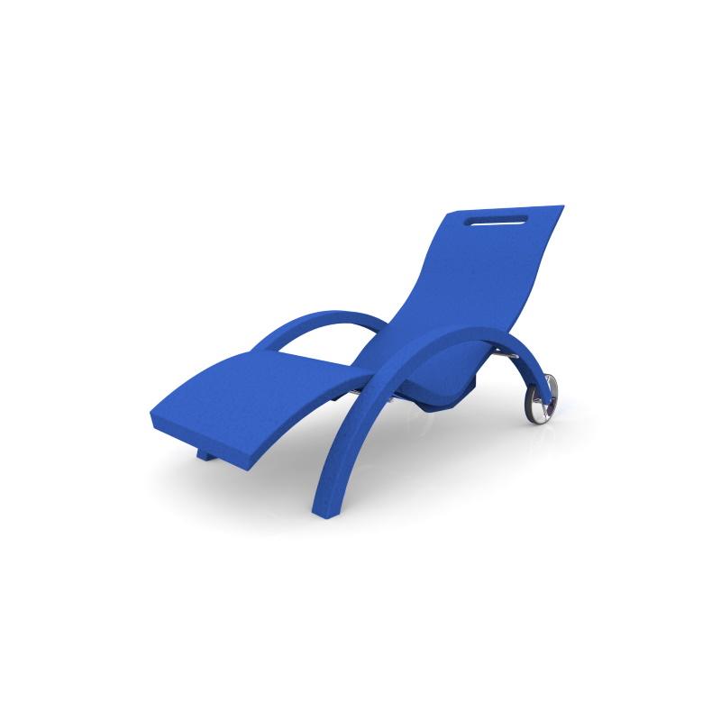 Sdraio Chaise Longe Lettino Da Esterno Prendisole In Polietilene Colore Blu Cv-S110/5002