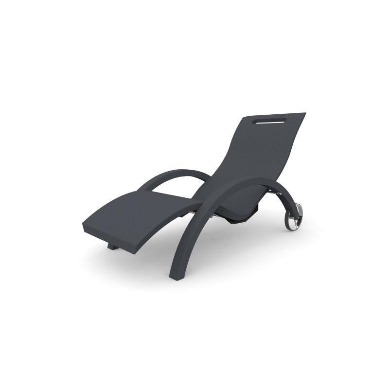 Sdraio Chaise Longe Lettino Da Esterno Prendisole In Polietilene Colore Antracite Cv-S110/7016