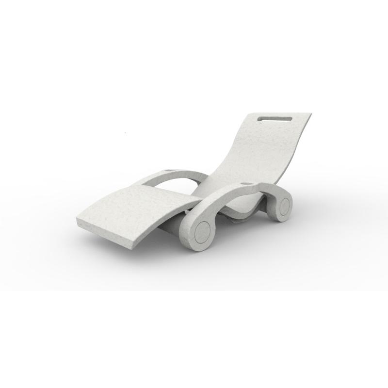 Image of Sdraio Chaise Longe Lettino Galleggiante Da Esterno Prendisole In Polietilene Colore Bianco Cv-S130/9003
